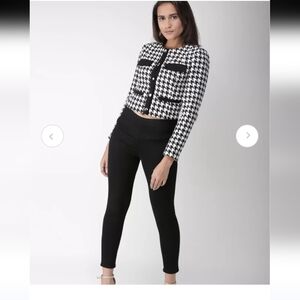 Forever 21 houndstooth cropped blazer
